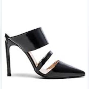 The Mode Collective Triple‎ Strap Mules Women 38 Black Leather Made in Spain